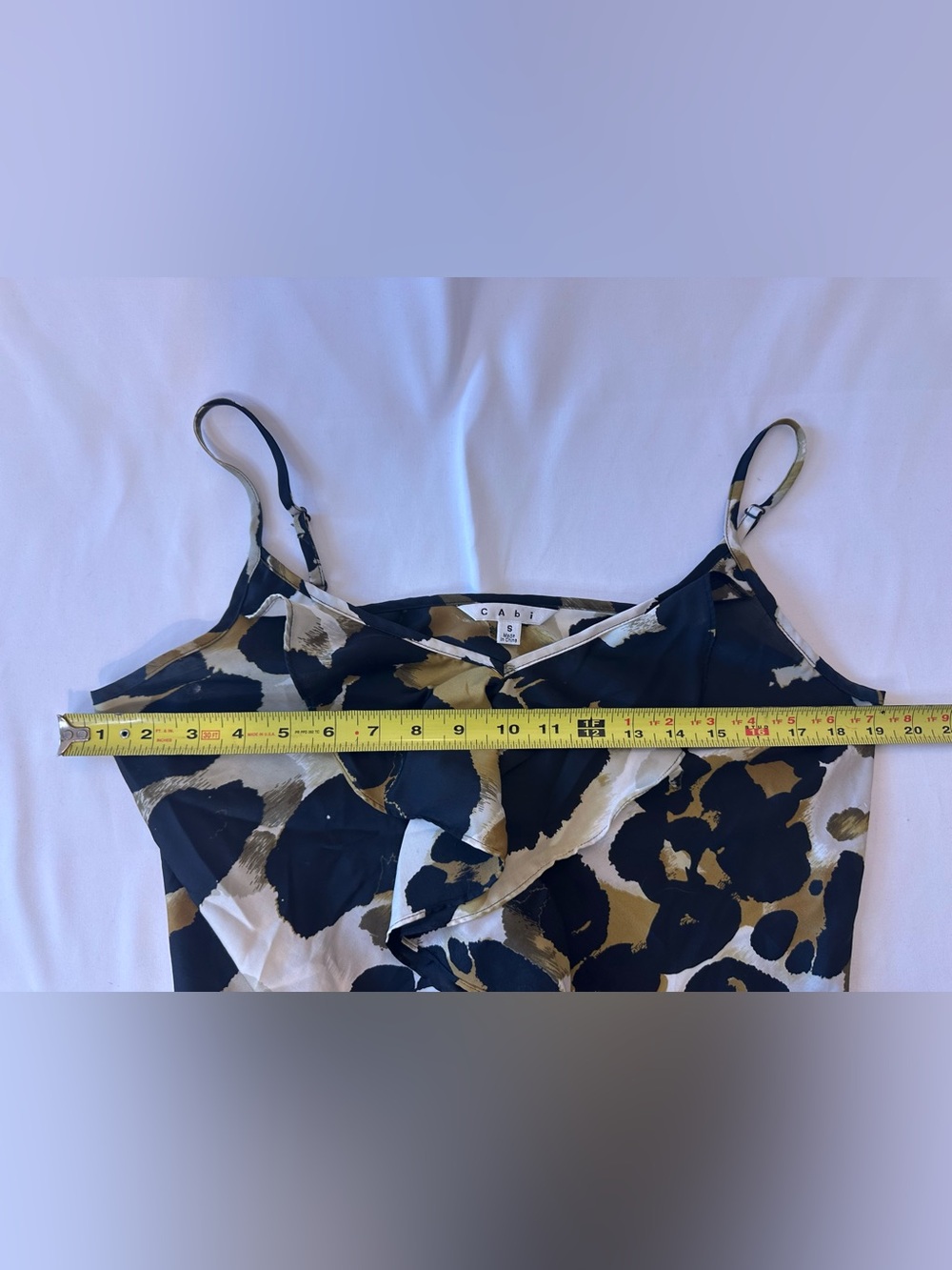 CAbi Olive, Black & Cream Leopard-Print Silk Cami - Picture 2 of 7